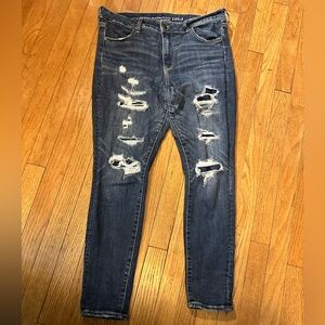 American Eagle Outfitters Women's Distressed Blue Jeggings